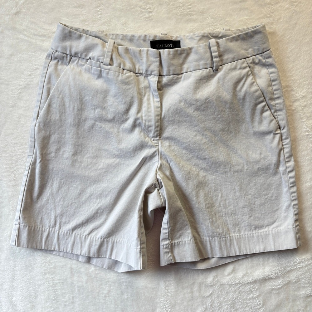 Talbots Khaki Shorts Size 6‎ Cotton Blend 7" Inseam Bermuda Casual Everyday